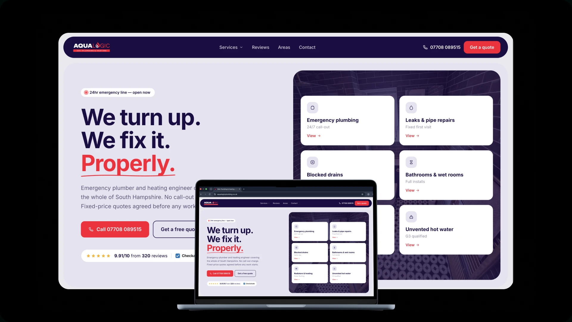 Aqualogic website design