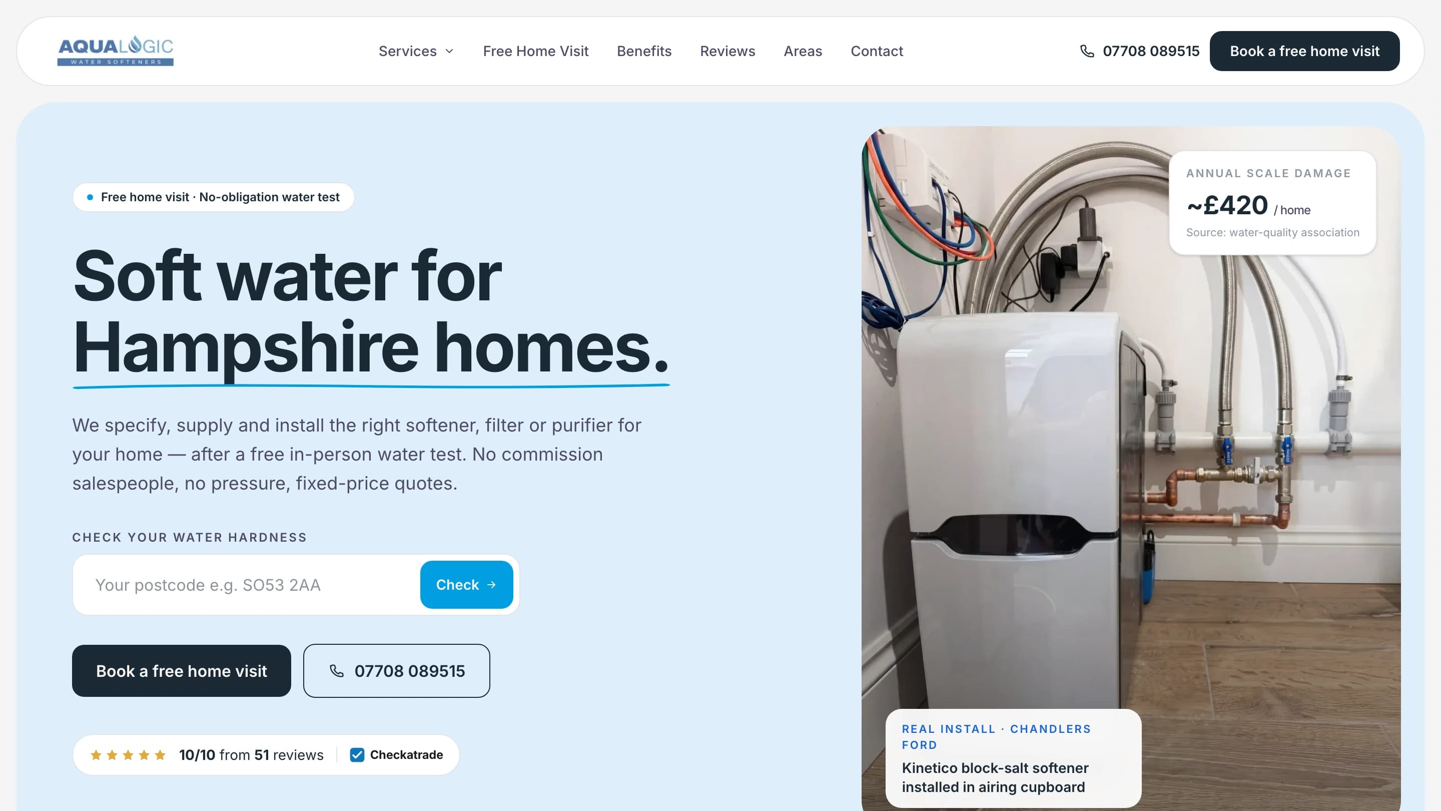 Aqualogic Softeners website design