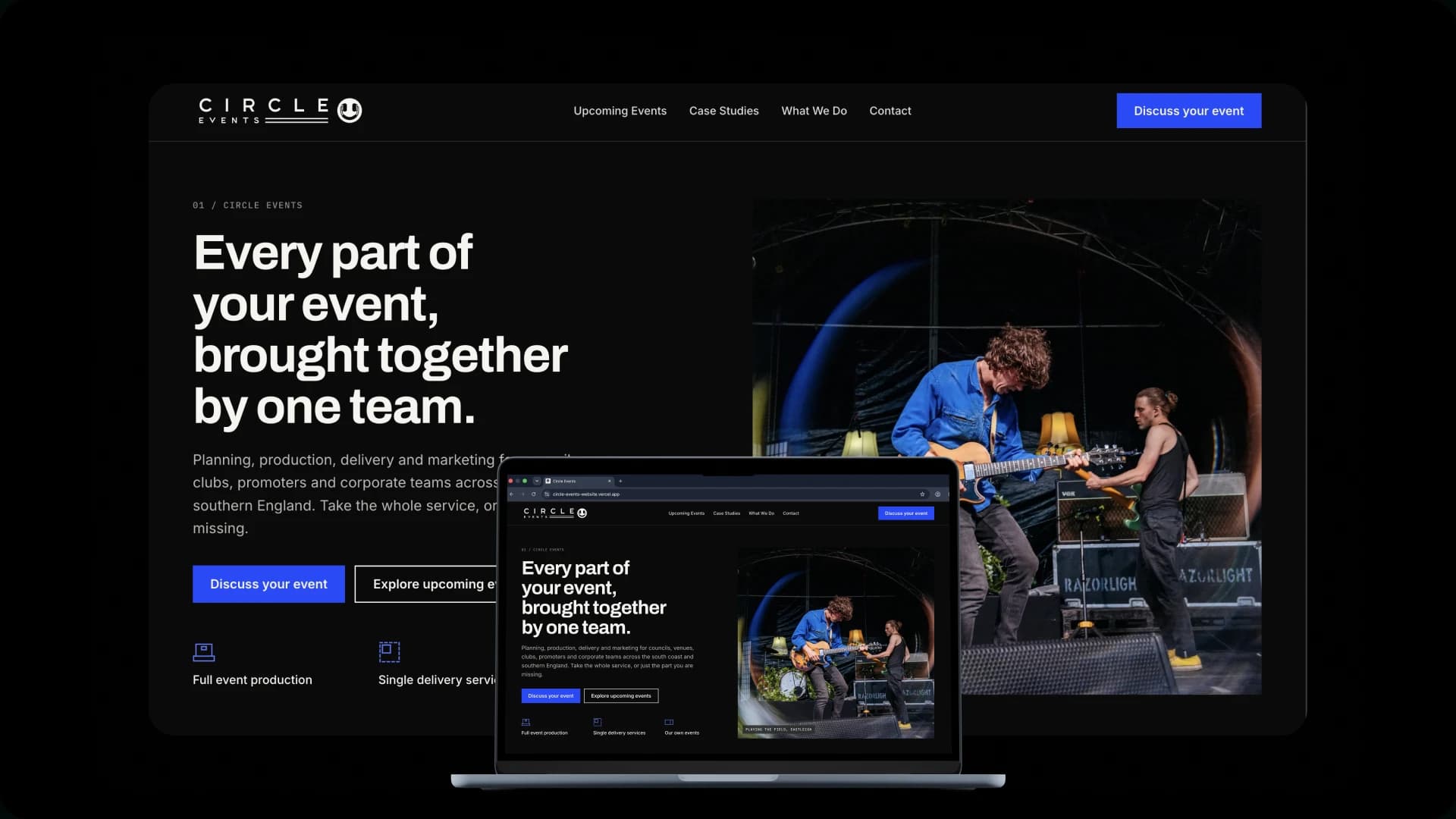 Circle Events website design