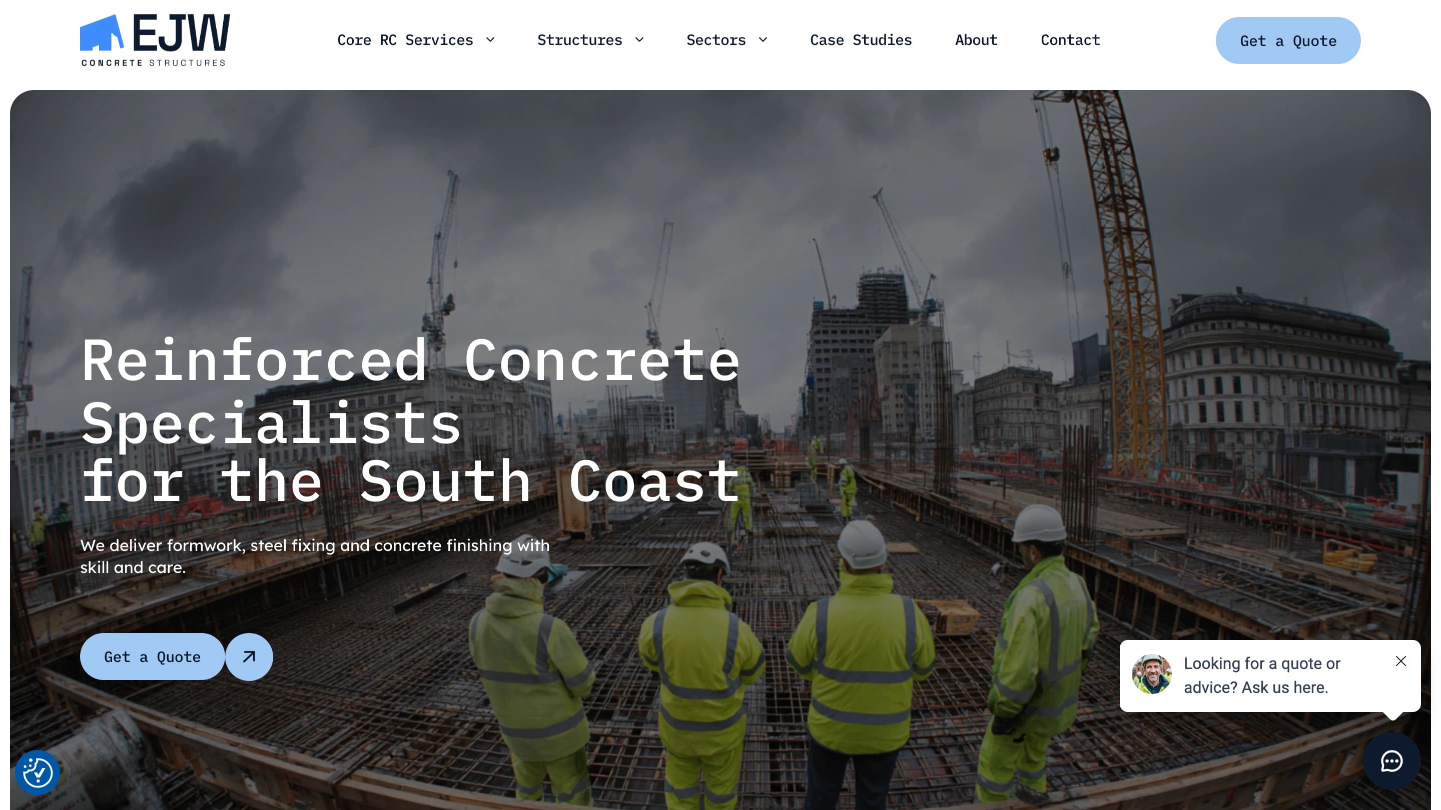 EJW Concrete Structures website design