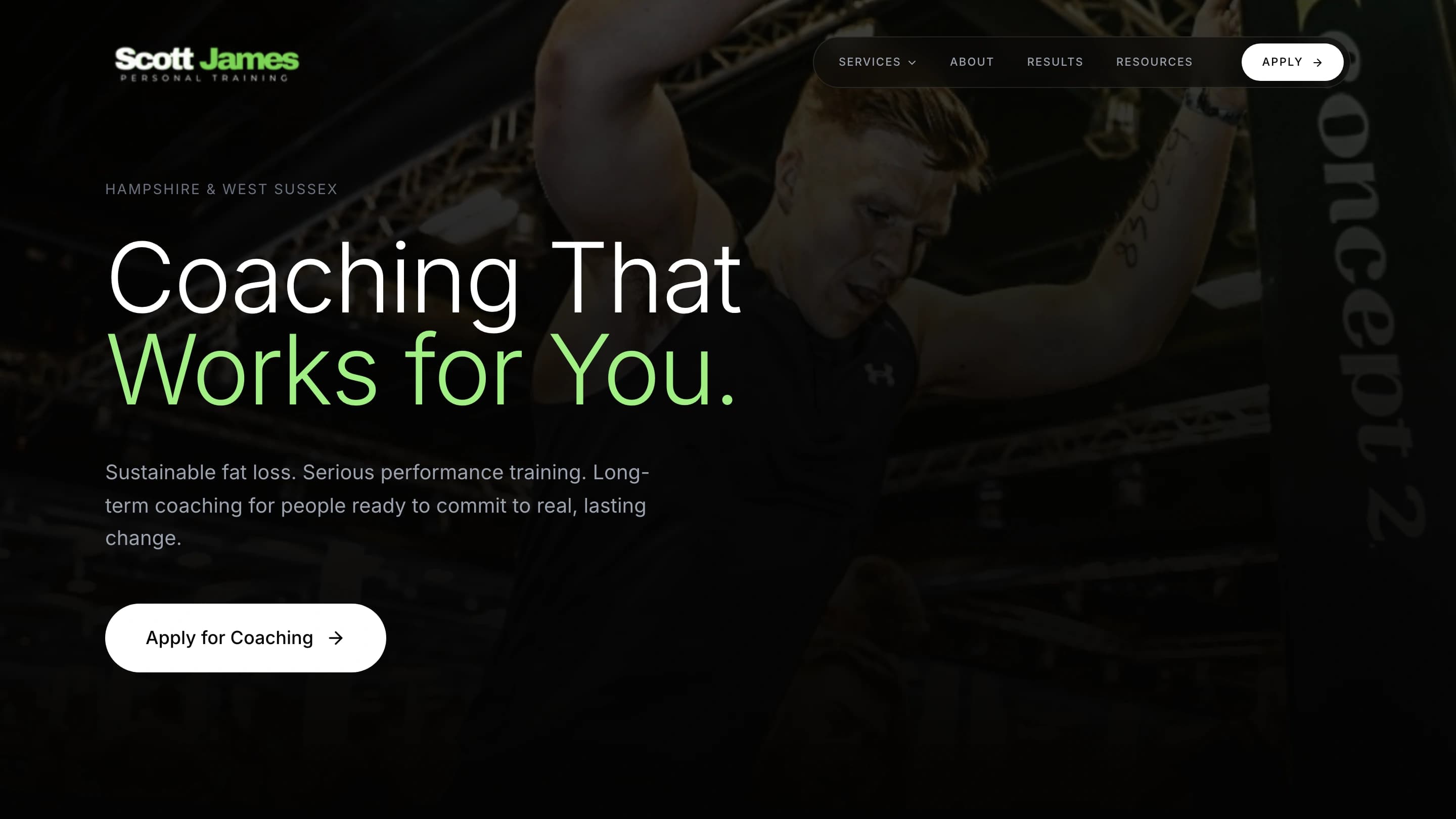 Scott James Performance website design