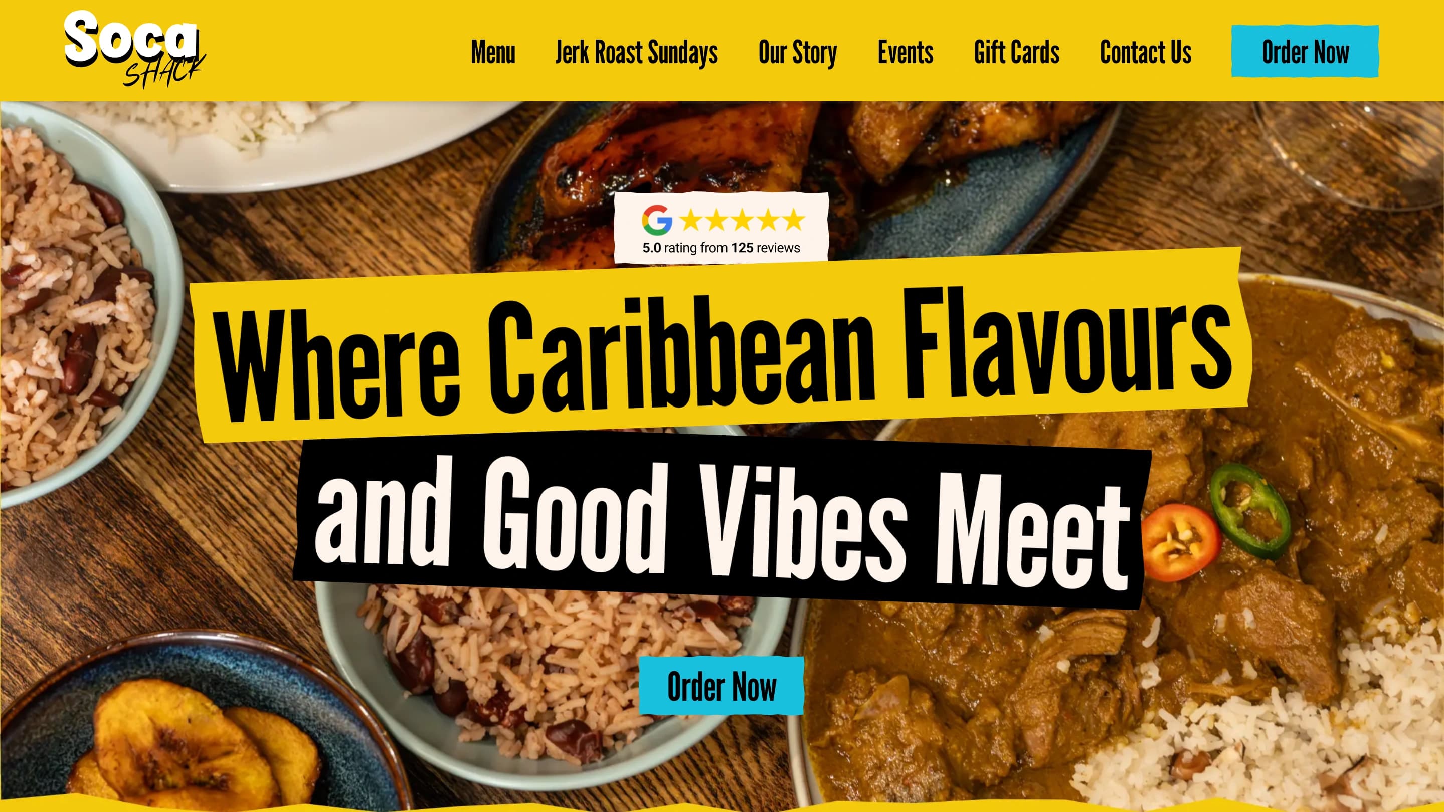Soca Shack website design