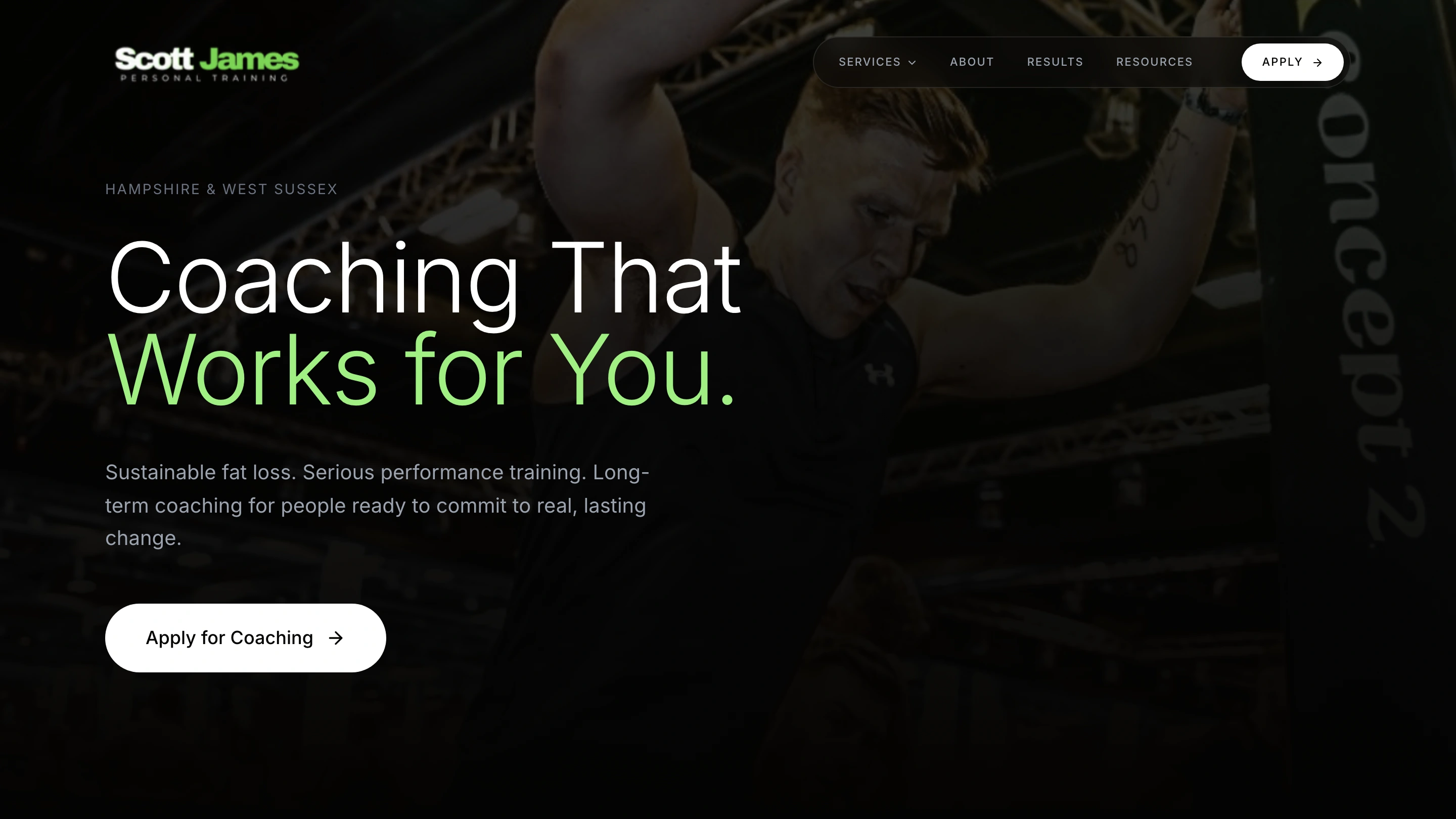 Scott James Performance website presented on desktop and laptop