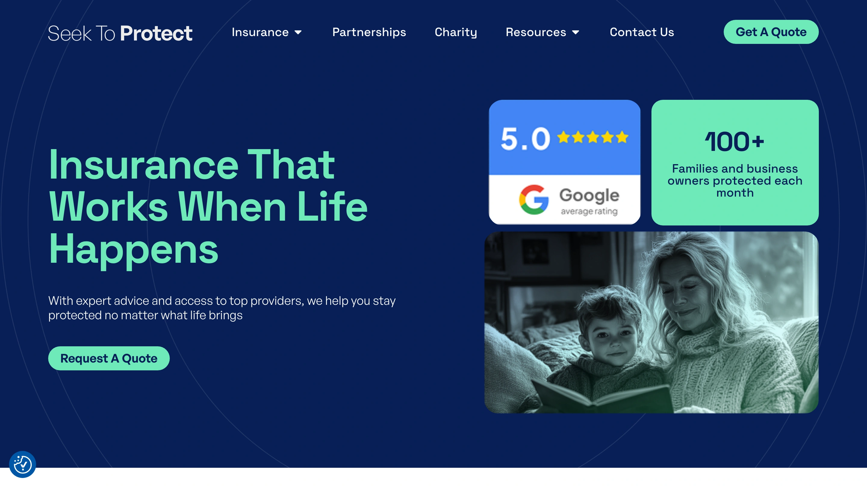 Seek to Protect website presented on desktop and laptop