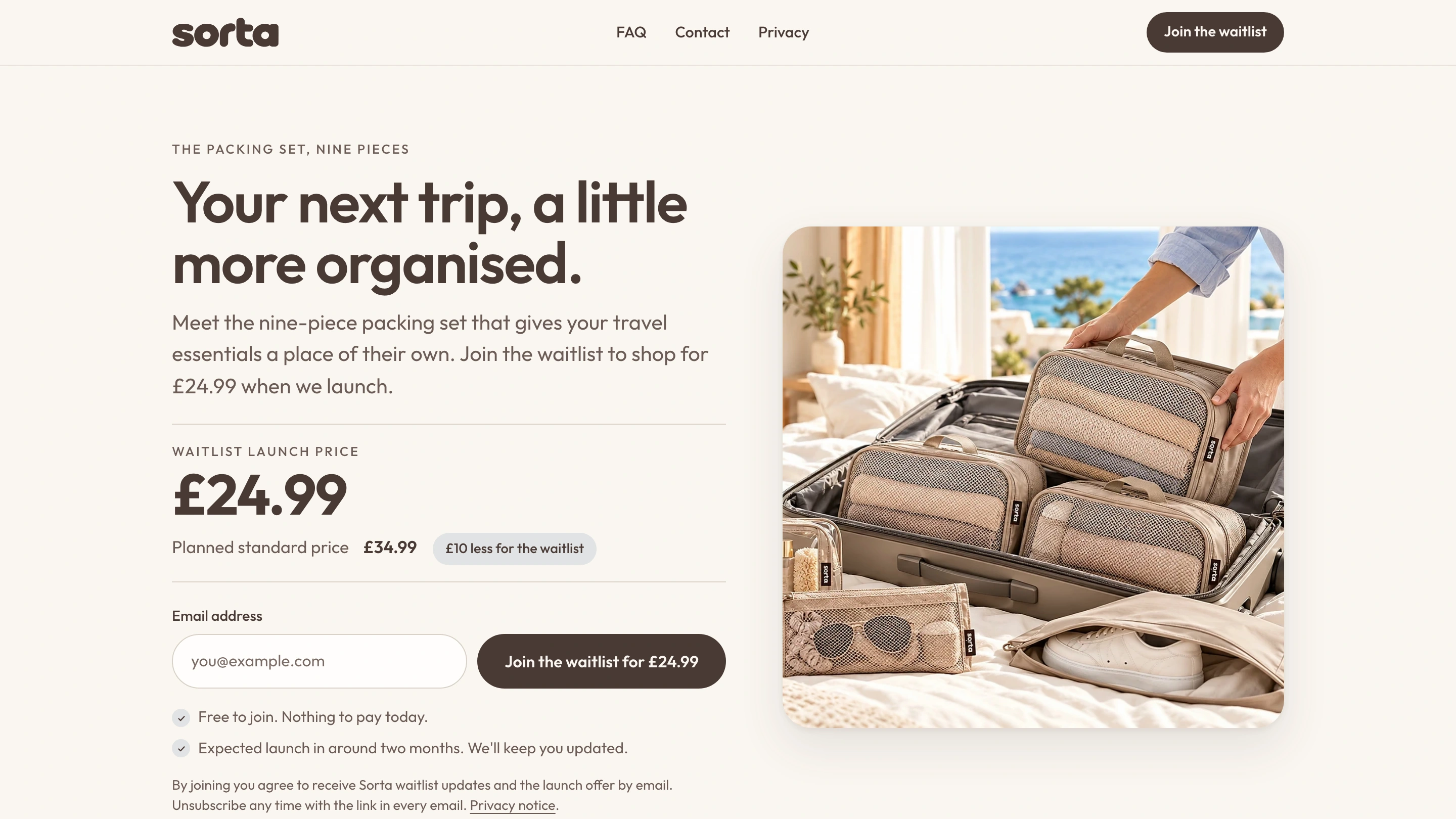 Sorta website presented on desktop and laptop